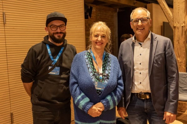 Johanna Bittenbinder, Schauspielerin und Julius Grimm, Drehbuch und Regie mit Michi Sturm, 1.Bgm. Gem. Weßling  (© Dirk Hagena)